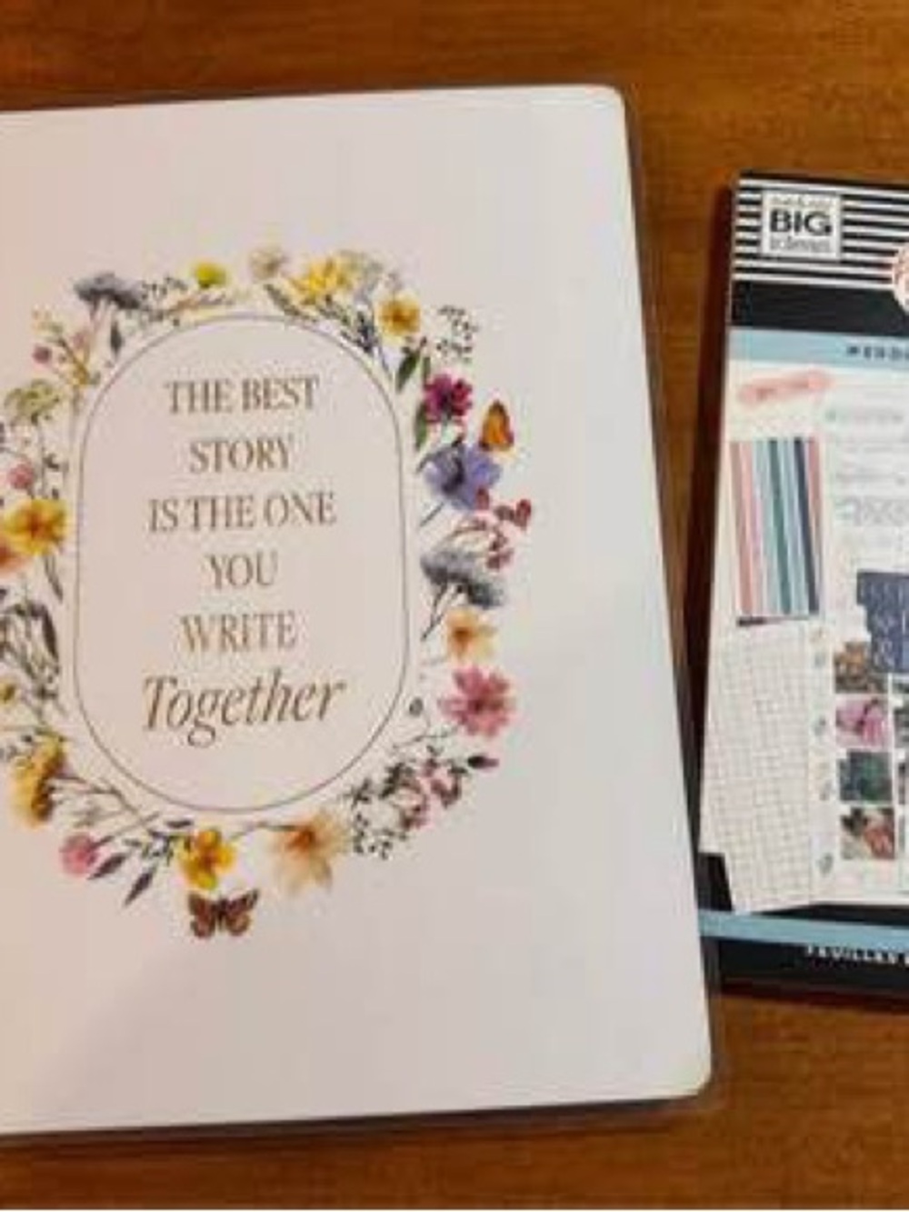 The Happy Planner White Floral Notebook with Gold Lettering